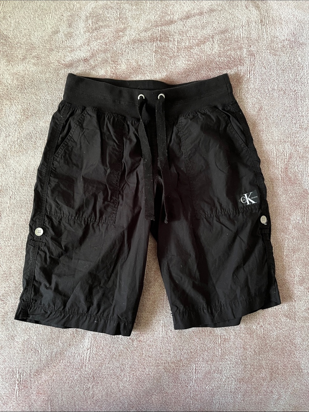 Calvin Klein Black Cargo Shorts with CK Logo